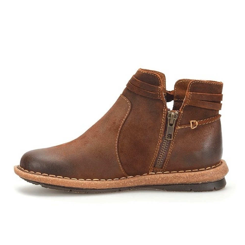 BORN Wynter Strappy Brown Leather Ankle Boots 10 - Picture 2 of 14